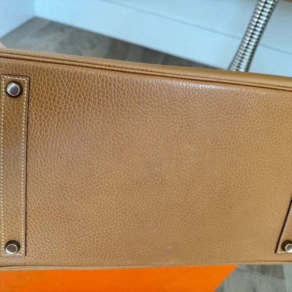 100% Authentic Vintage Birkin Natural Ardennes with GHW 35 Stamp Y - Picture 9 of 16